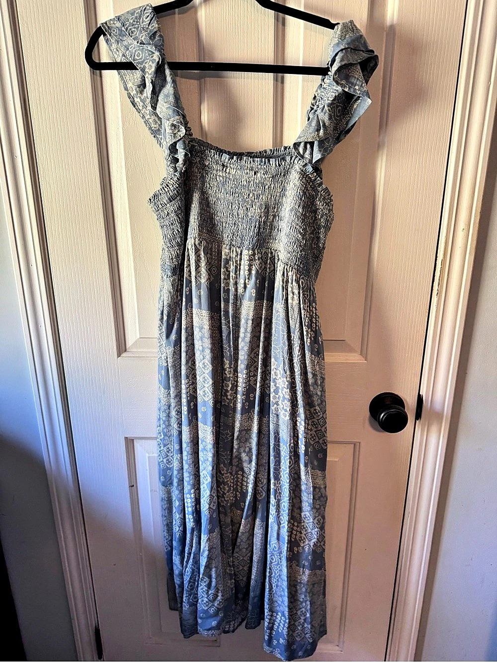 Sonoma Floral Maxi Dress in Blue & White Size XL